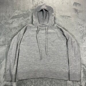 STIO Rune Hooded Sweater Womens XL Grey 100% Merino Wool Style 1041 Pullover